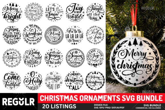Download Christmas Ornaments SVG Bundle - Christmas ornaments Collection