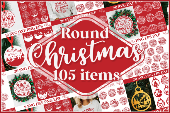 Download Round Christmas Ornaments Bundle - Christmas ornaments Collection