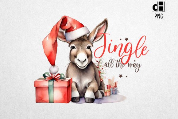 Download Vintage Christmas Farm Donkey PNG Design - Premium Bundle